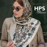 روسری نخی سیا اسکارف قواره 100 گلدار شیک