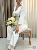 بلوز شلوار سفید تور پیچک