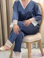 بلوز شلوار سرمه ای تور پیچک