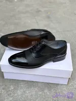 کفش مجلسی مردانه تمام چرم مدل حصیری