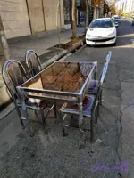 میز و صندلی شرکتی رستورانی کروم استیل (میز غذا خوری پرسنلی)