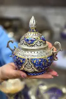قندان دسته دار قلمزنی مینیاتور تذهیب