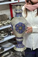 گلدان قلمزنی مینیاتور تذهیب 60 سانتی