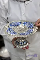شیرینی خوری ۲۴ تک پایه قلمزنی مینیاتور گلبرگ