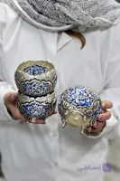 پیاله درباری قلمزنی مینیاتور گلبرگ