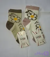 جوراب بچگانه ساقدار طرح گل‌گلی نخی
