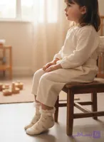 جوراب نیم‌ساق دخترانه مچ شیشه‌ای پاپیون‌دار
