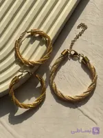 گوشواره و دستبند طرح طلا پیج میوکی