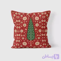 کوسن طرح سرو زمینه قرمز کلاسیک