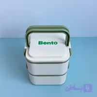 ظرف غذای استیل دوطبقه Bento سبز