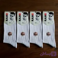 پک 4 تایی جوراب سفید مردانه نخی ساق بلند AHA