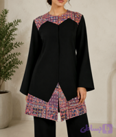مانتو مجلسی زنانه ترکیب ژاکارد و سوپرمازراتی