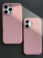 قاب آیفون چرم صورتی