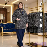 مانتو کتی لنین ژاکارد 11191 سایز 3 مناسب 52 تا 60