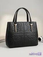 کیف دستی و دوشی زنانه چرم مدل گلدوزی برگی بزرگ (رنگ مشکی)