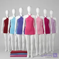 تاپ زنانه کبریتی یقه هالتری بند ضربدری کد 7613 (فری سایز ۳۶ تا ۴۶)
