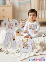 ست ۵ تکه نوزادی طرح بره کوچولو Little Lamb – سایز 0 تا 9 ماهگی