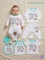 ست ۵ تکه نوزادی دخترانه طرح Flower Girl – سایز 0 تا 9 ماهگی