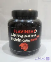 قهوه پروتئین وی برند فلاوینا شیرین شده با سوکرالوز بدون شکر وزن ۴۵۰ گرم