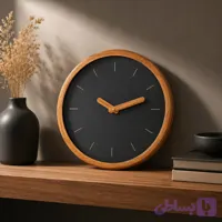 ساعت دیواری چوبی گرد مدل مهسا