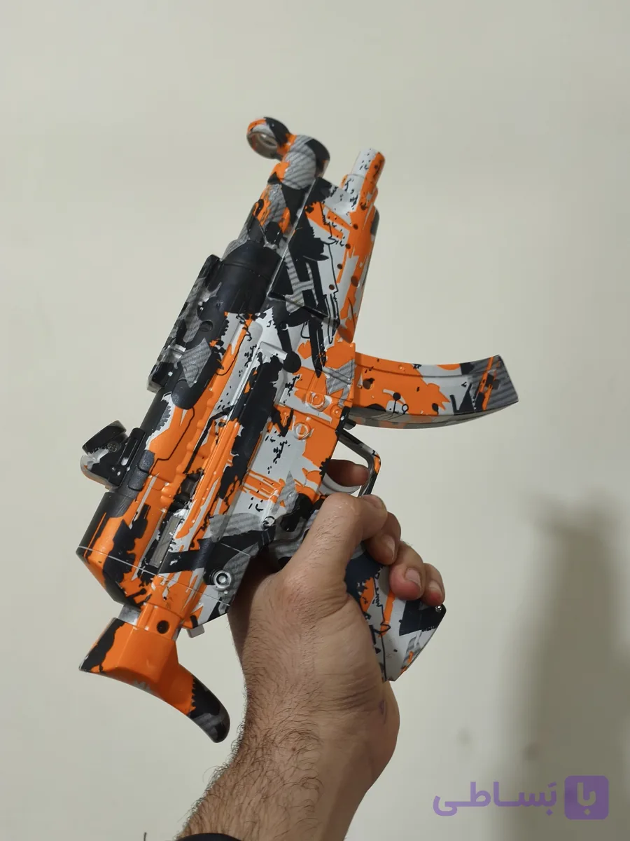 تفنگ Mp5 تیر ژله ای رگباری کیفیت عالی شارژی مینی گان بدون کارتن سلفونی آکبند بدنه با کیفیت ارسال فوری