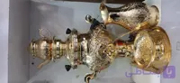 سماور قلمکاری طلایی برقی با سرویس کامل