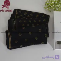 روسری حریر نخ مشکی کد 1542