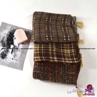 شال پلیسه وارداتی ریچموند طرح چهارخونه کد 1064