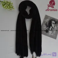 شال پلیسه مشکی طرح چهارخونه کد 1046