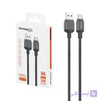 کابل شارژ فست USB To Type-C برند Advance Media مدل A-C6 اورجینال 1 متری مشکی کنفی