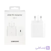 شارژر دیواری سه پین PD و فست تک پورت SAMSUNG Type-C مدل 45W - سفید - DST (گارانتی شش ماهه) - درجه یک