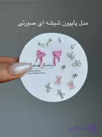 پک های گوشواره 7 تایی رنگ صورتی