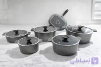 سرویس قابلمه 8 پارچه گرانیتی نچسب روزانا – ضد خط و خش