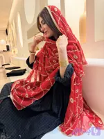 شال هندی قرمز پولکی 232