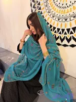 شال سبز پولک دوزی 235