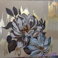 تابلو  دکوراتیو گل برجسته کار شده با ورق طلا