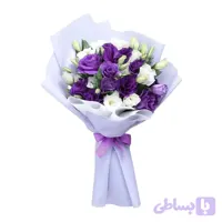 دسته‌گل لیسینتوس بنفش و سفید Royal Velvet Charm No.9