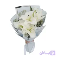 دسته‌گل لیلیوم سفید مینیمال Pure White Lily Elegance No.13