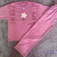 تی شرت و شلوار دخترانه نخ پنبه گلدوزی شده