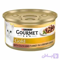 کنسرو گورمت گلد پورینا گربه خورشتی طعم اردک و بوقلمون 85 گرم