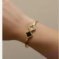 دستبند النگویی بنگل زنانه استیل ون کلیف کد21