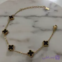 دستبند ونکلیف پنج پلاکه کوچک استیل رنگ ثابت و ضد حساسیت کد 05