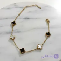 دستبند ونکلیف پنج پلاکه کوچک استیل رنگ ثابت و ضد حساسیت کد 04