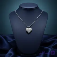 گردنبند پینترسی گردنبند قلبی فول نگین نقره ای