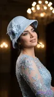 کلاه شهرزادی مجلسی روکش دانتل