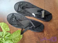 پاپوش جلو باز گیپوری با کفی چرم زنانه