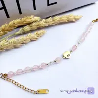 دستبند استیل سنگ کوارتزصورتی