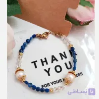 دستبند سنگ  صدف اصل و سنگ صدف طبیعی استیل رنگ ثابت