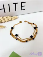 دستبند سنگ طبیعی دلربای سرمه ای اصل در سه لاین