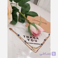 دستبند دولاین استیل سنگ لاجورد اصل